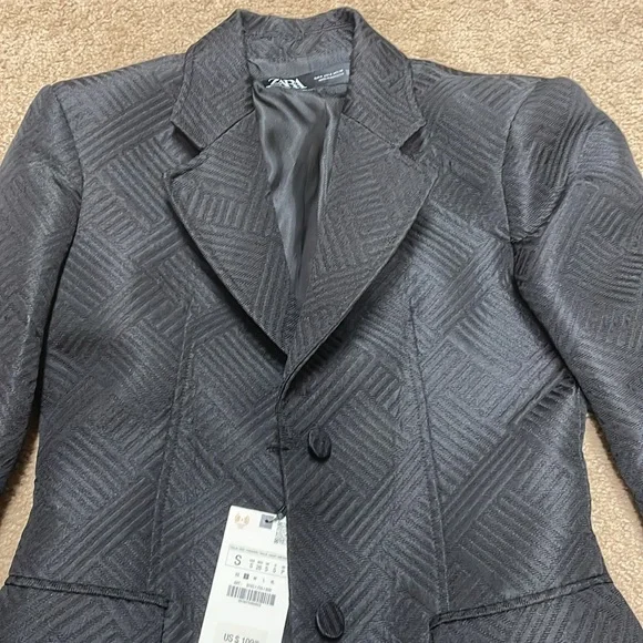 Zara women textured suit jacket. Small. NWT! - Picture 4 of 13